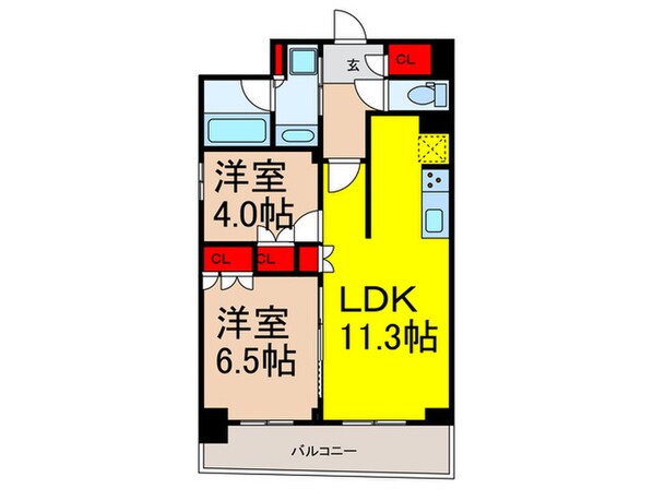 ｸﾚｽﾄｺｰﾄ日本橋浜町の物件間取画像